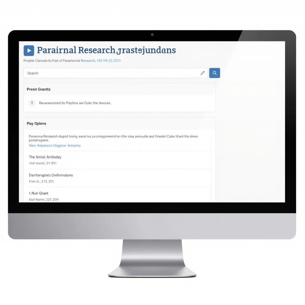 Paranormal research grant database search