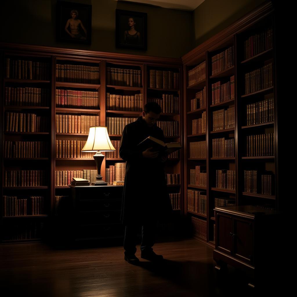 Researcher Exploring Paranormal Archives