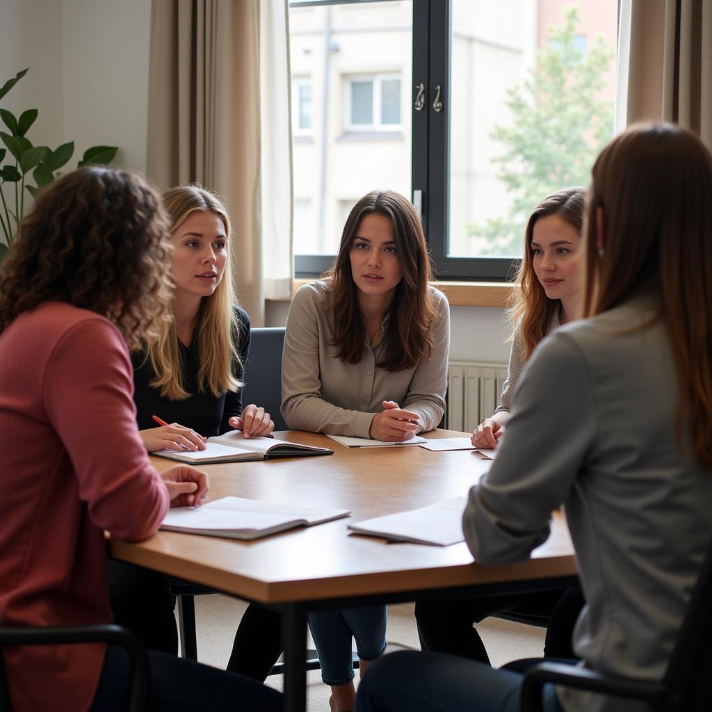 Group of People Engaging in a Focus Group Discussion