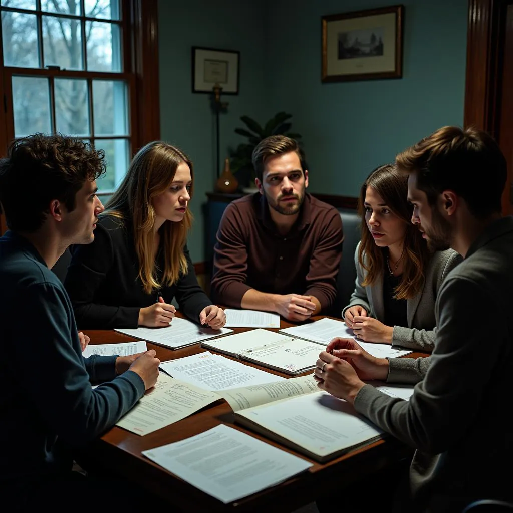 Paranormal Research Team Discussing Findings