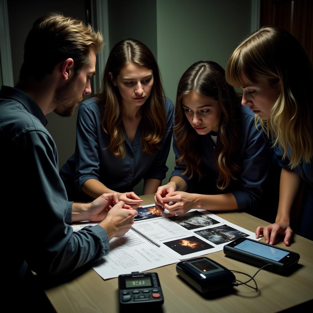 Paranormal Researchers Analyzing Evidence