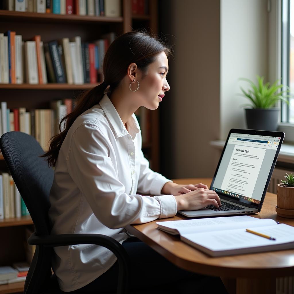 Part-Time Remote Clinical Research Work: A Person Working on a Laptop at Home