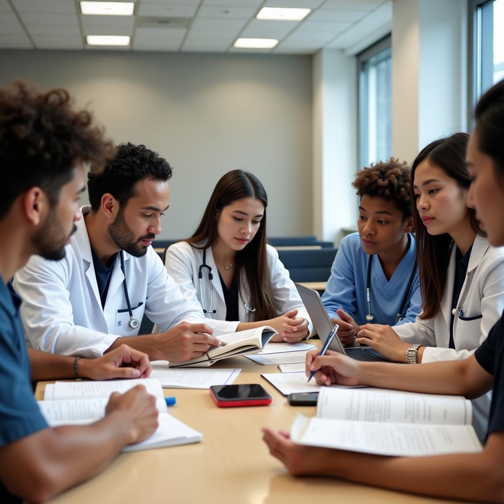 Medical students engaged in PBL research