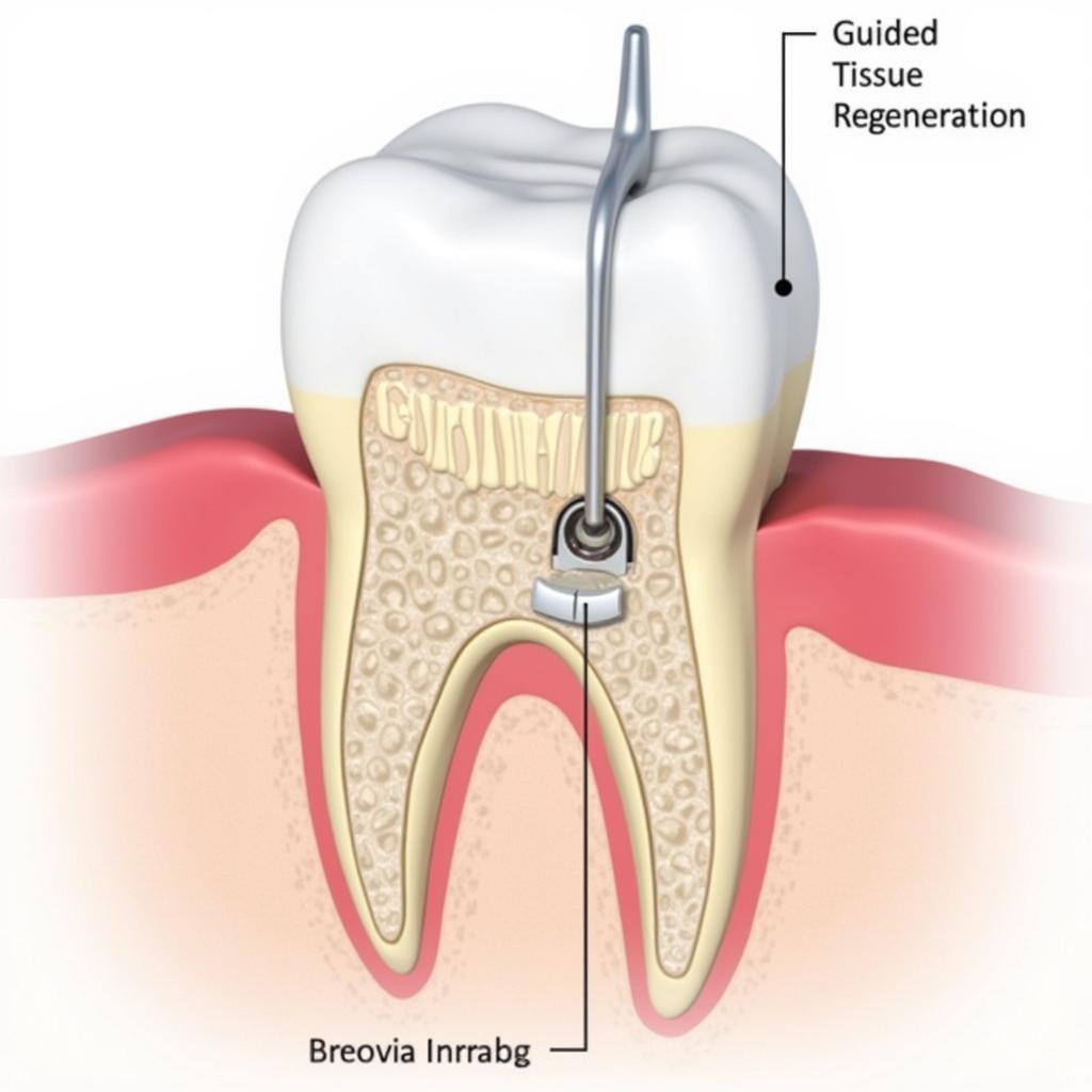 3D illustration of periodontal regeneration