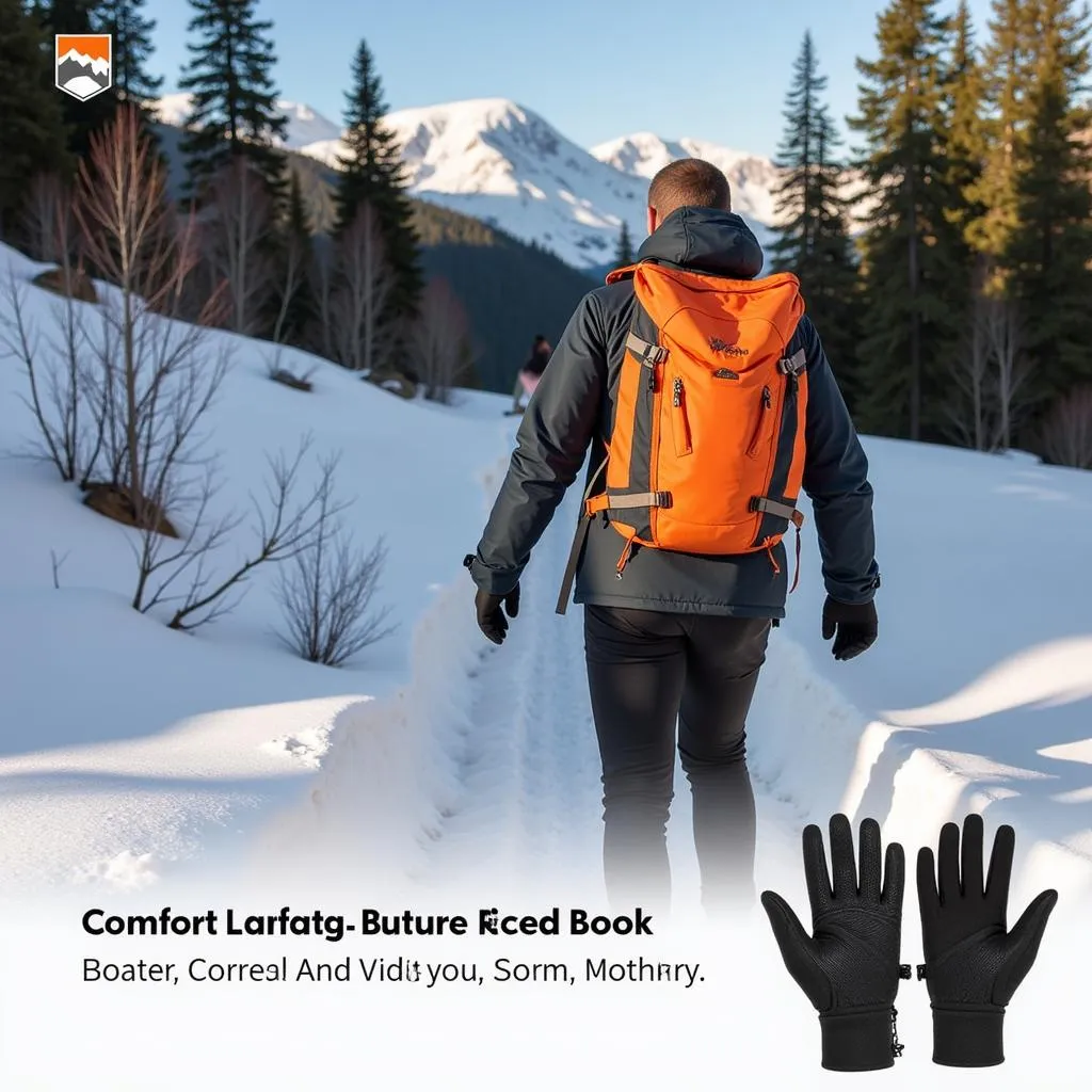 Person hiking while wearing Outdoor Research Vigor Heavyweight Sensor Gloves