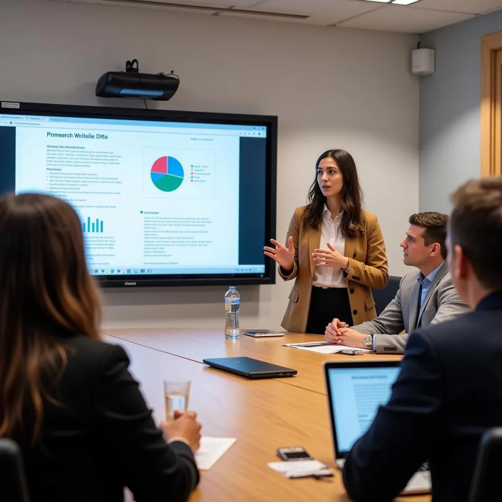 Pew Research Center intern presenting research findings