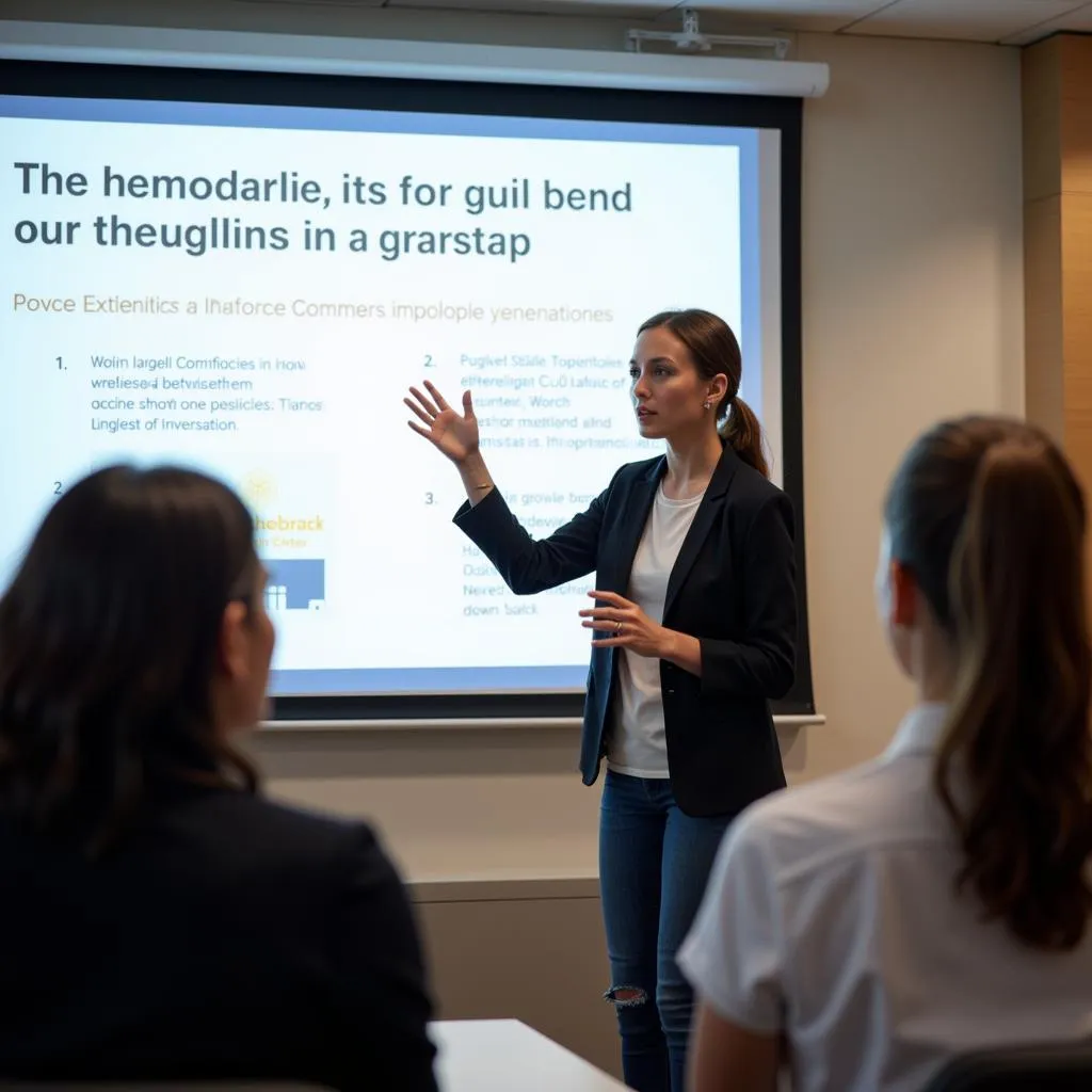 Pew Research Center intern delivering a presentation to a group