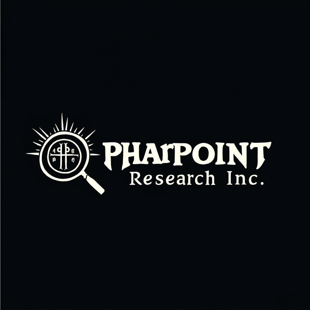 Pharpoint Research Inc. logo with a magnifying glass over a mysterious symbol