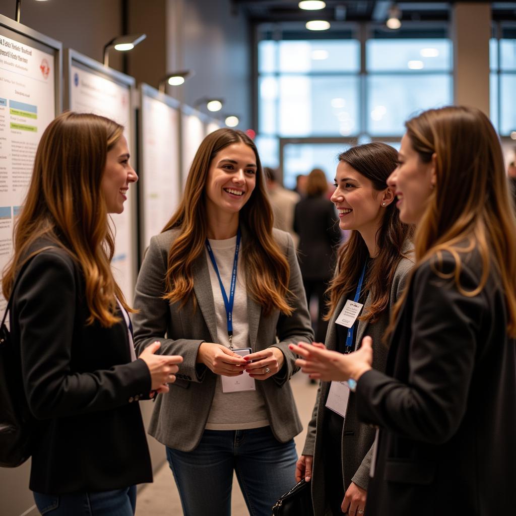 PhD Research Scientists Networking at a Conference