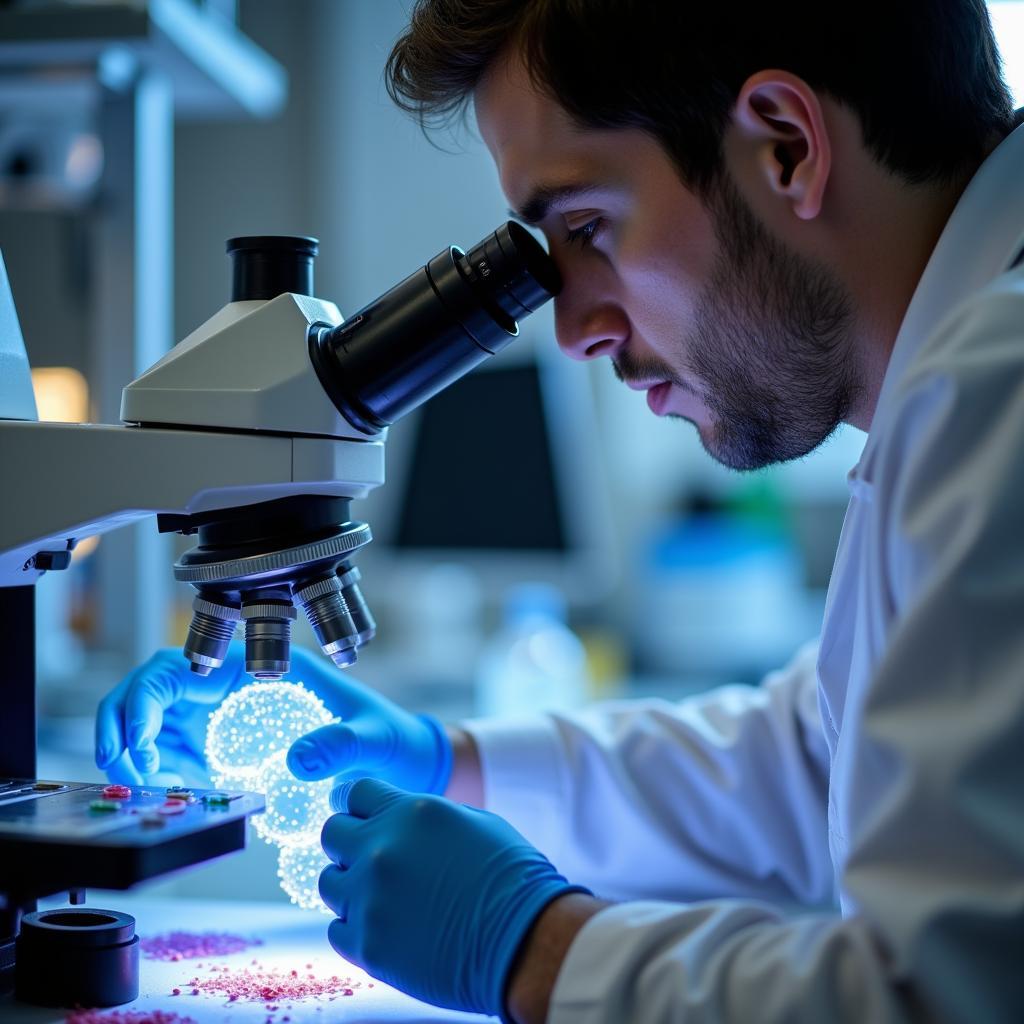 Pitt Bioengineer Analyzing Cell Cultures