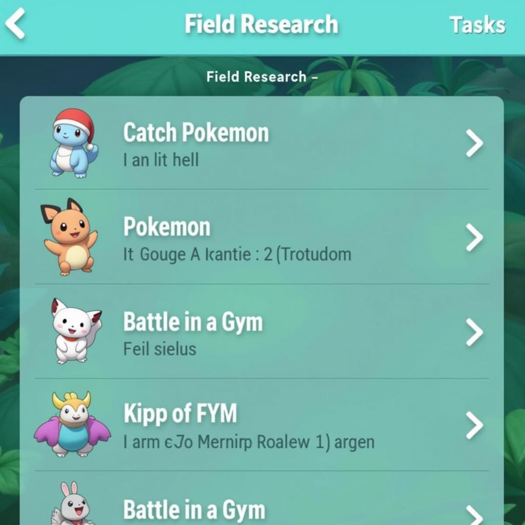 Pokemon Go Field Research Tasks