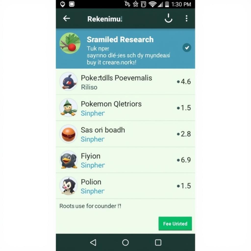 Pokemon Go research rewards screen