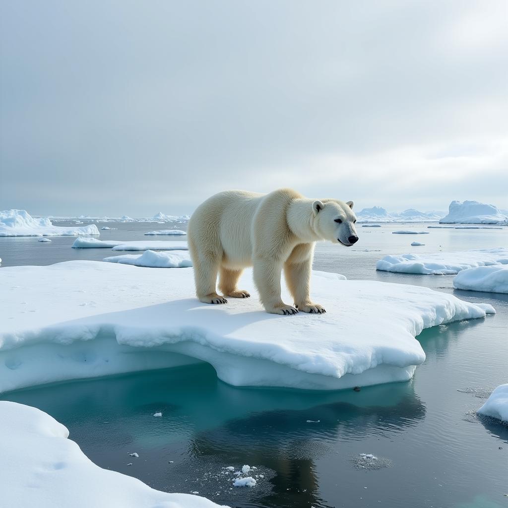 Polar bear impacted by climate change