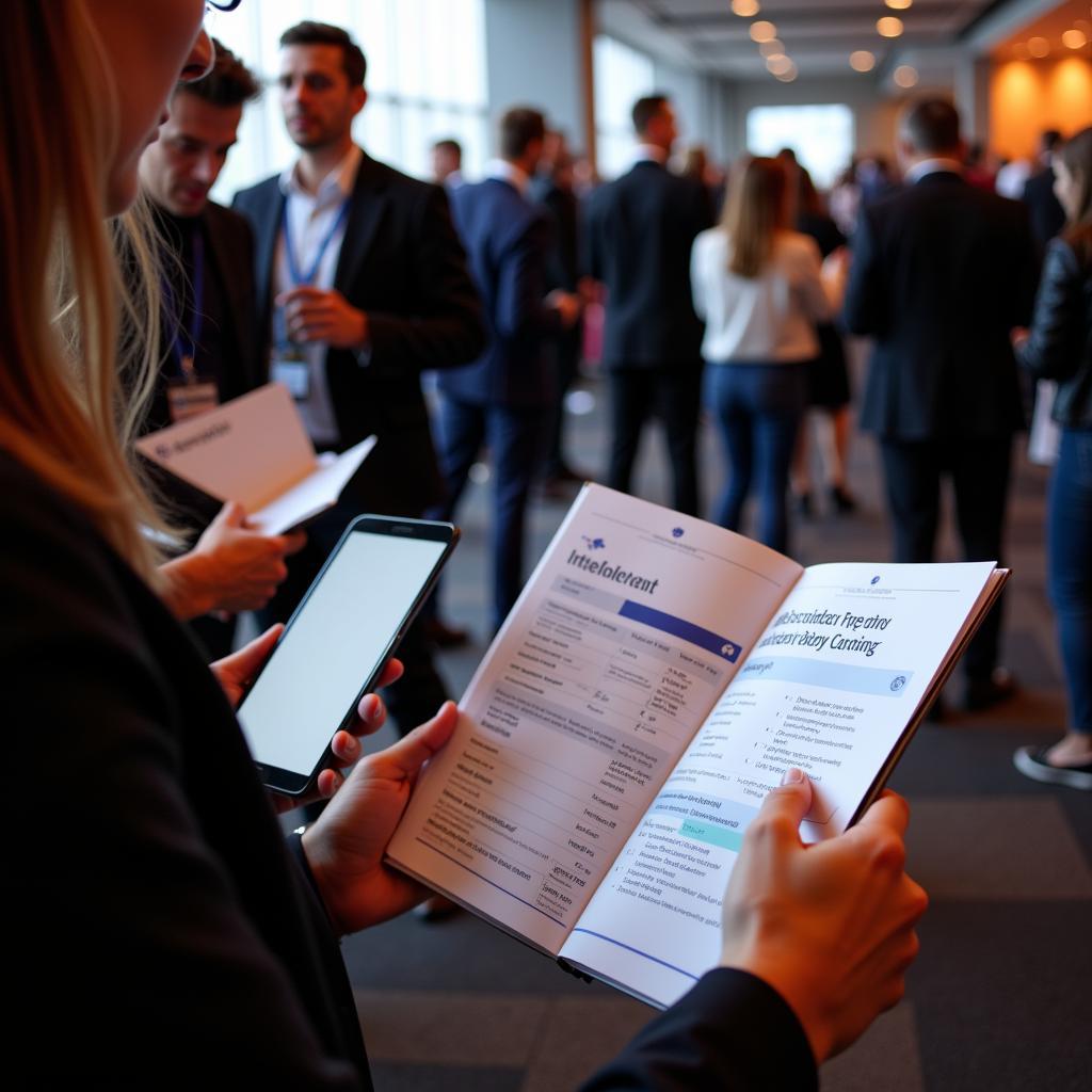 Attendees Reviewing the Conference Program