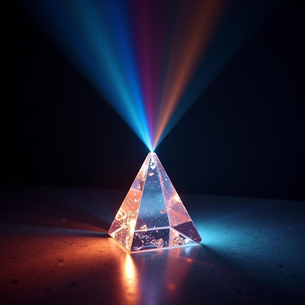 Glass Prism Refracting Light