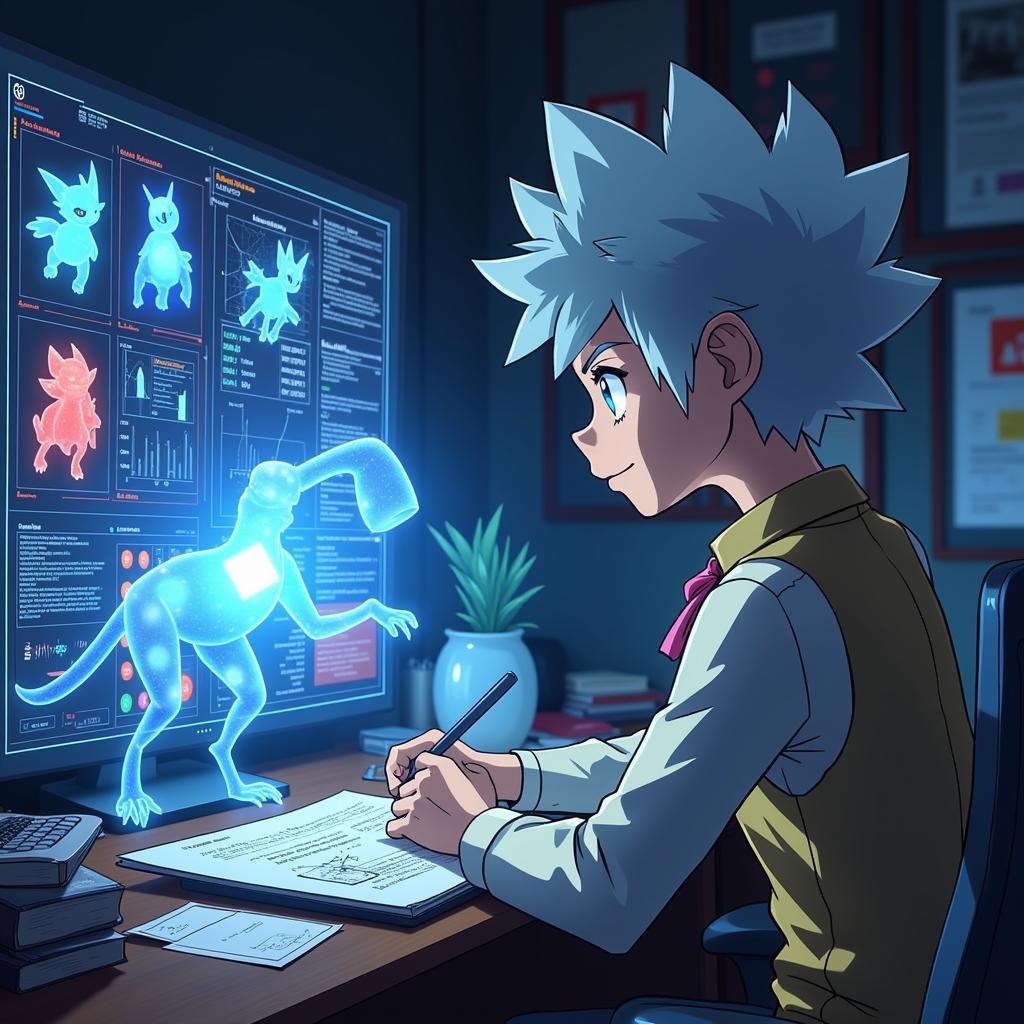 Professor Willow studying Necrozma