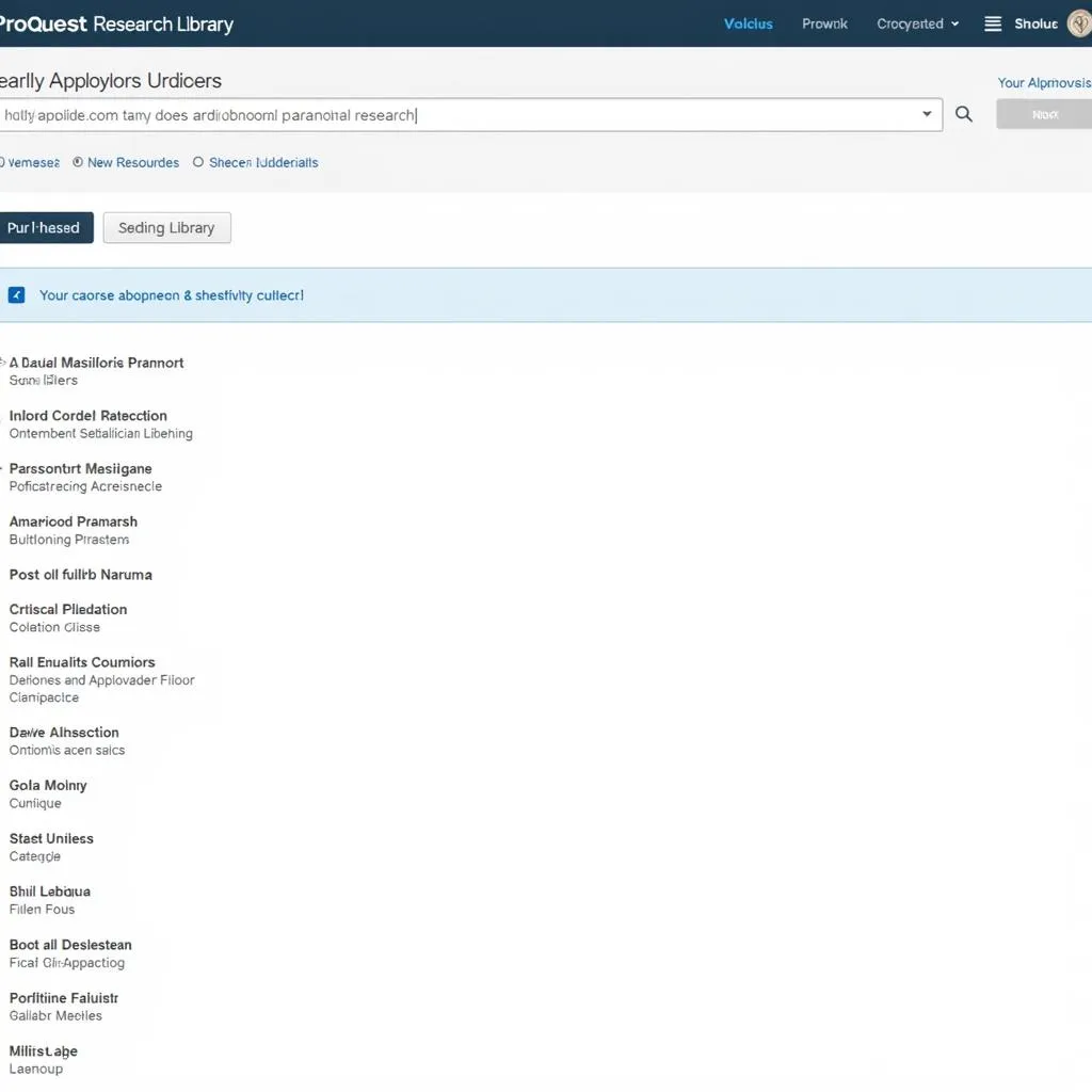 ProQuest Research Library Interface