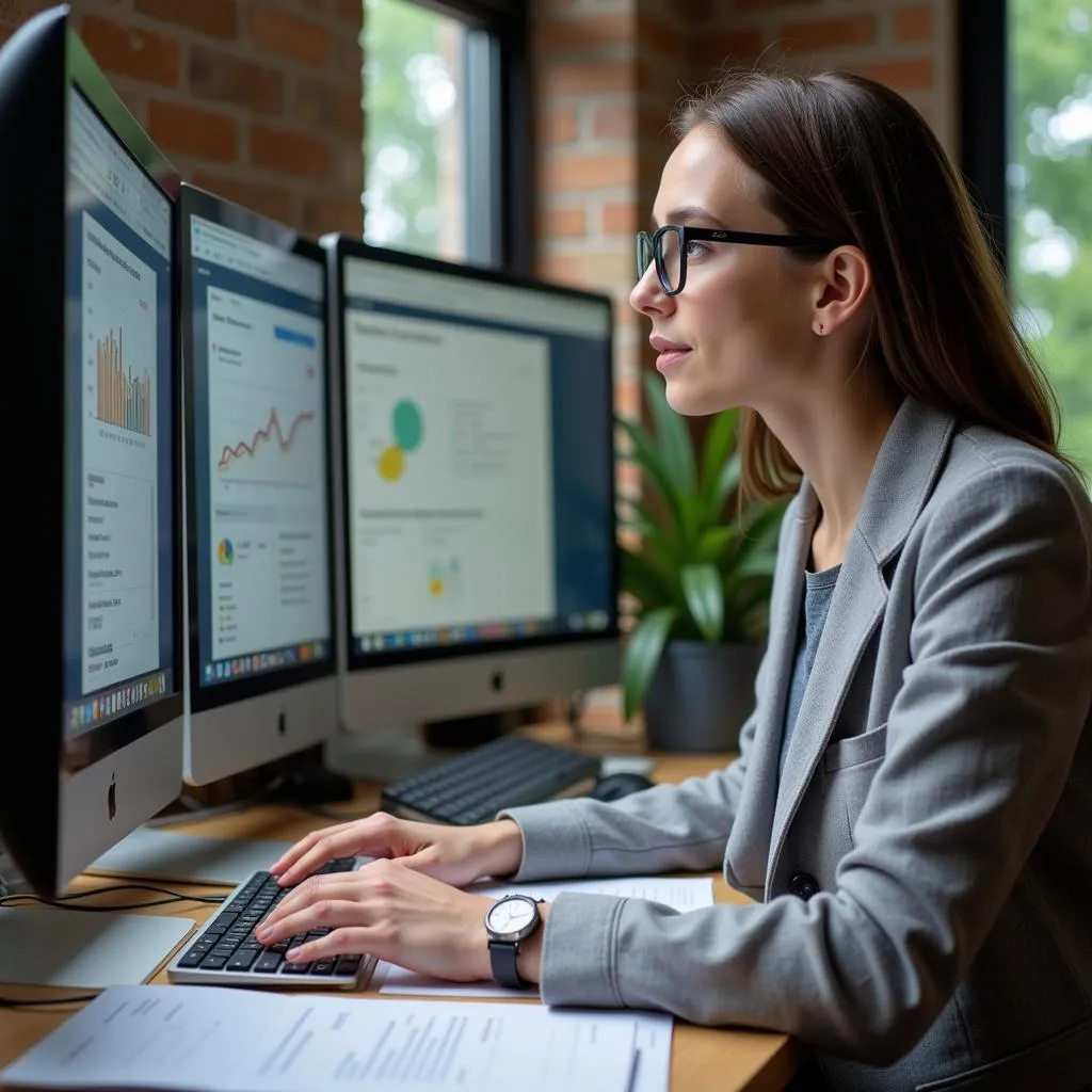 Prospect researcher analyzing data