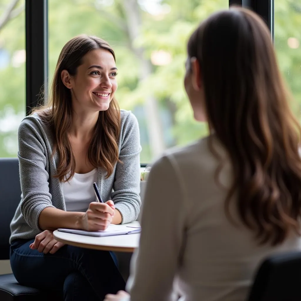 Social Worker Conducting a Qualitative Interview