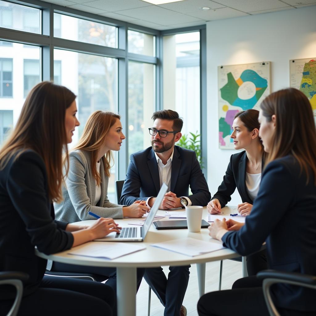 A team of quantitative researchers collaborating on a project