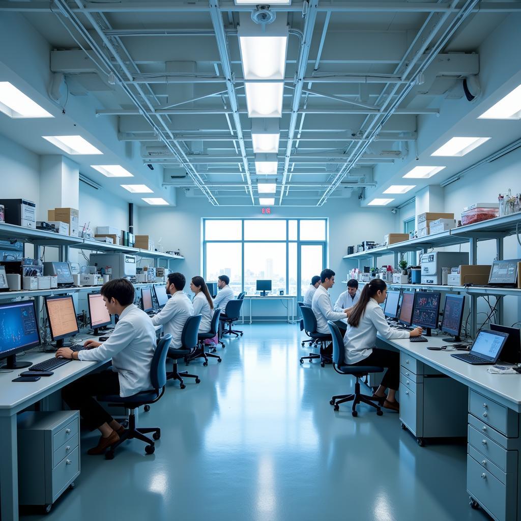 Modern laboratory equipment inside the Rangos Research Center