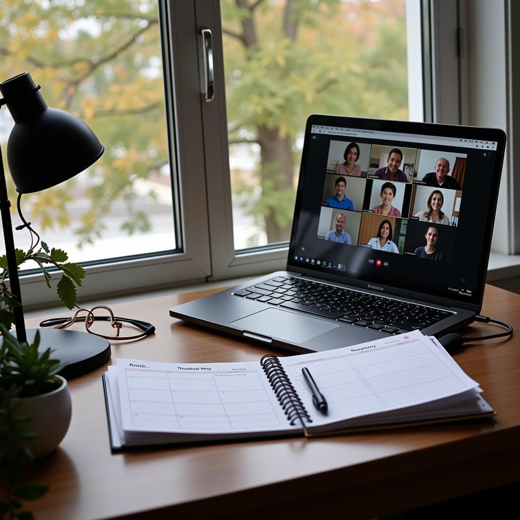 Modern Home Office Setup for a Remote Clinical Research Coordinator