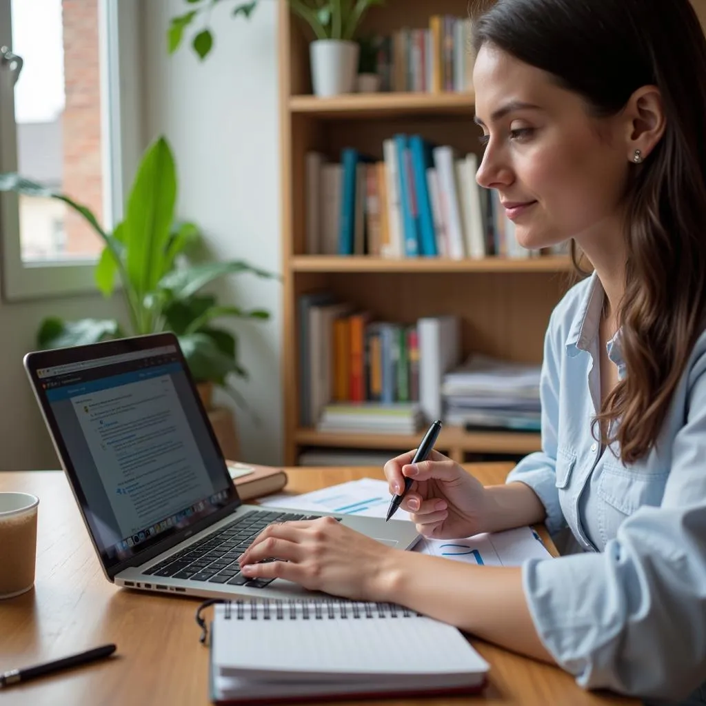 Remote Market Researcher Working from Home