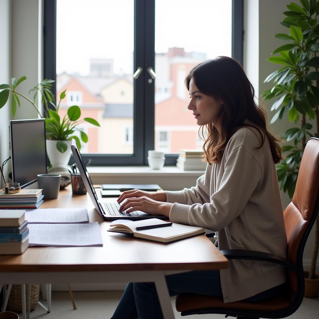 Remote Researcher Working from Home