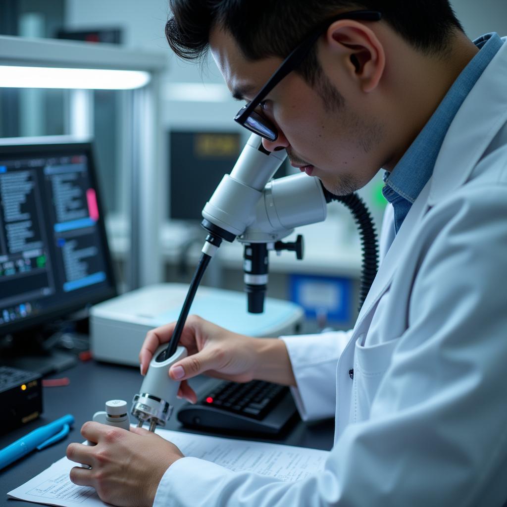 Research and Development Engineer testing a prototype