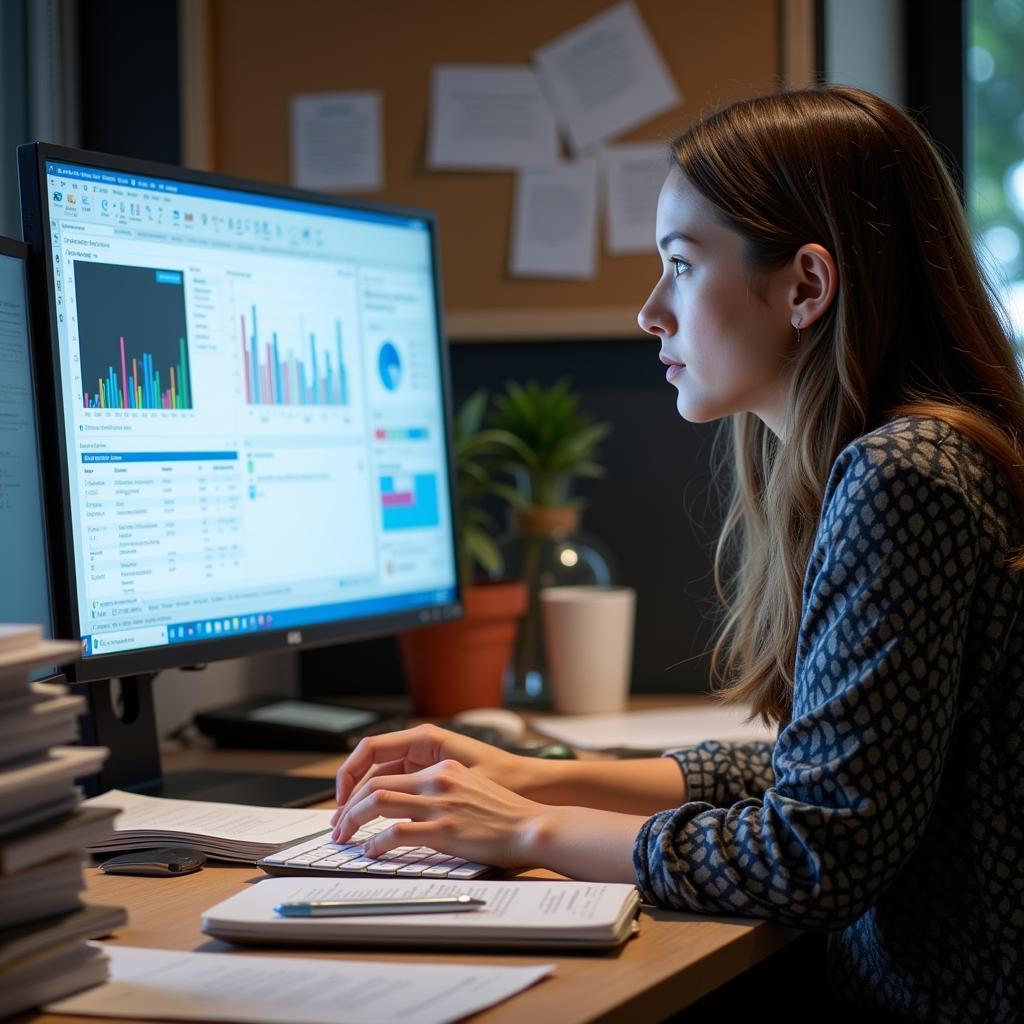 Research Assistant Analyzing Data