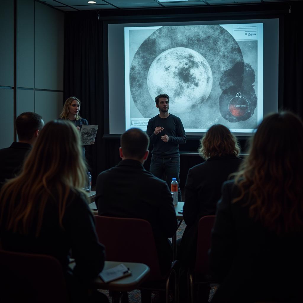 Research Assistant Presenting Findings