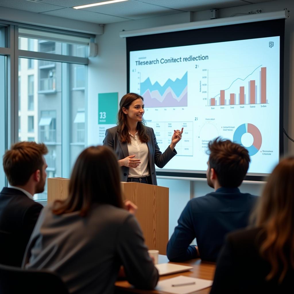 Research Assistant Presenting Findings