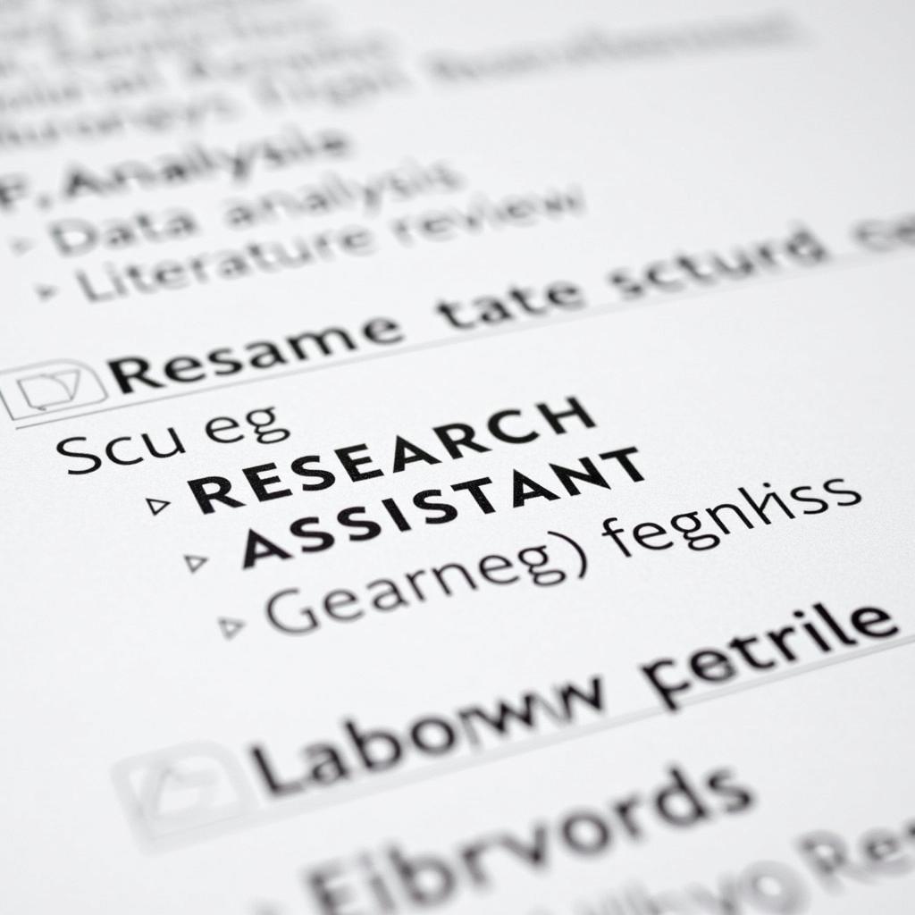 Research Assistant Resume Skills