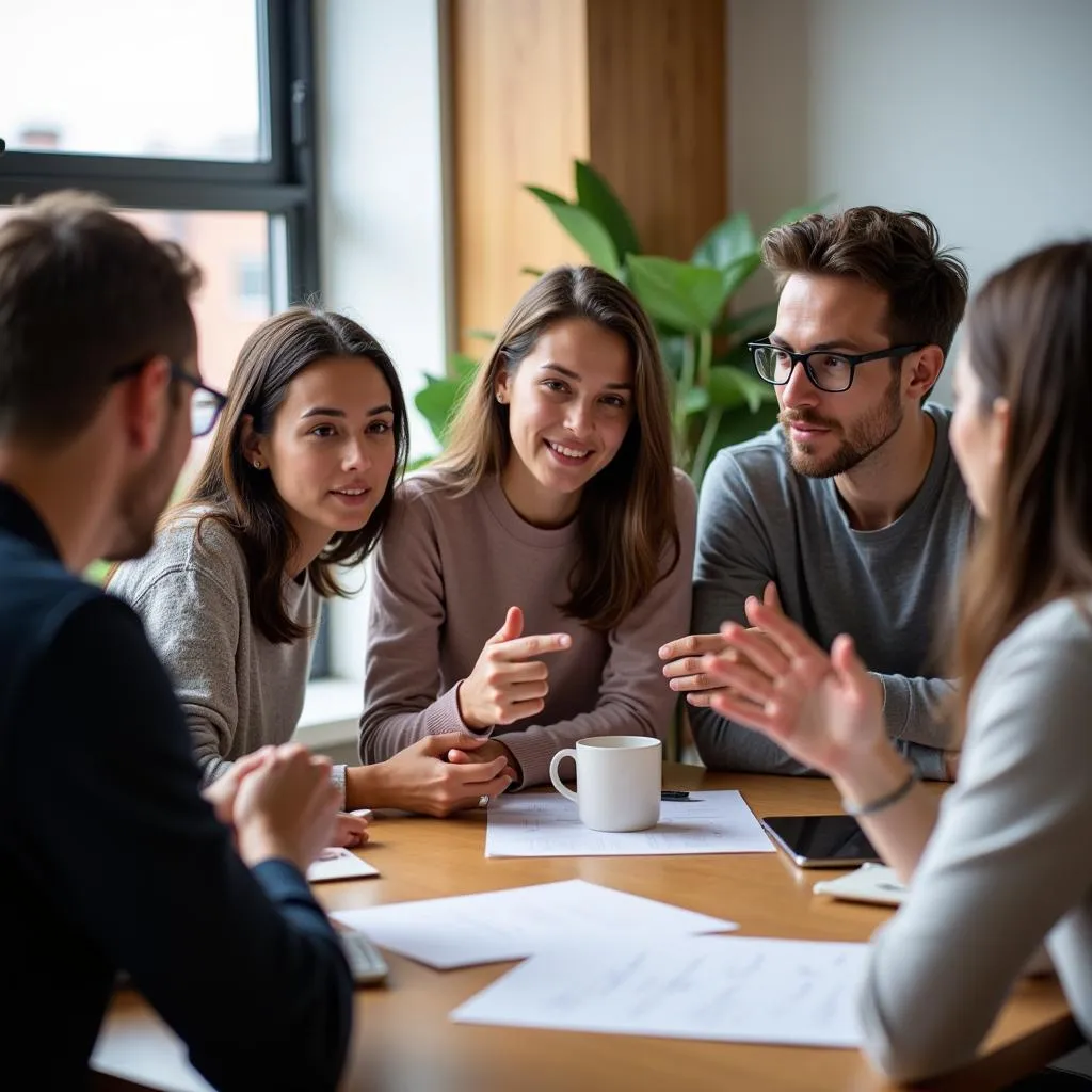 Research associate actively participating in a collaborative research team meeting