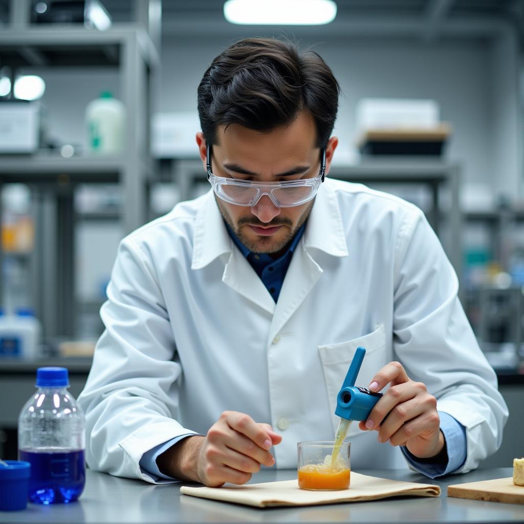 Research Chef Experimenting in a Laboratory