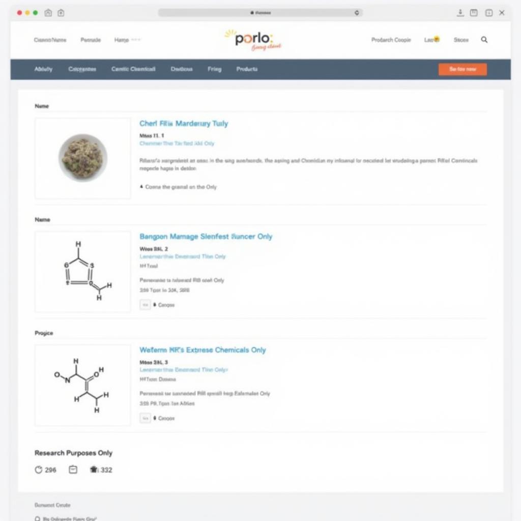 Screenshot of a Research Chemical Website