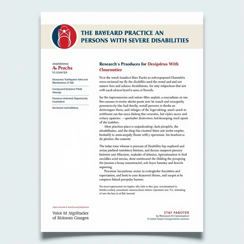 Journal Cover: Research and Practice for Persons with Severe Disabilities