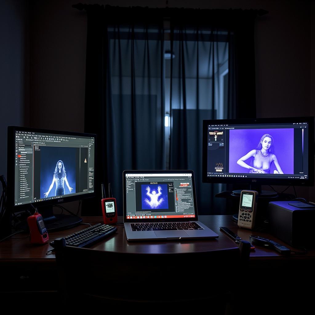 Paranormal research equipment set up inside the Upper West Side Research Station