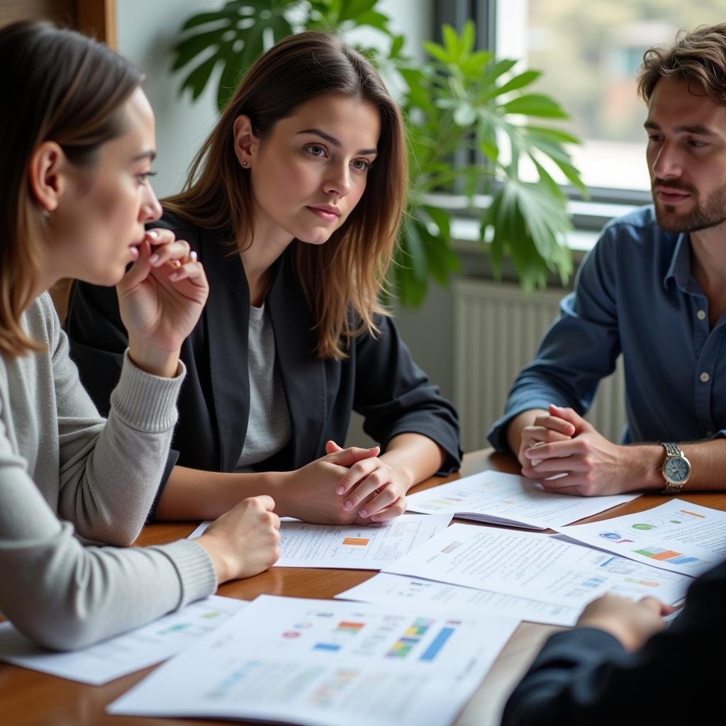 A group of diverse researchers gathered around a table, engaged in a lively discussion about ethical considerations for their upcoming behavioral study