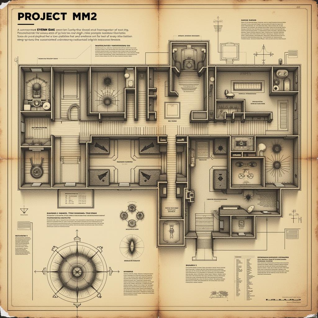 Detailed blueprints of Research Facility MM2