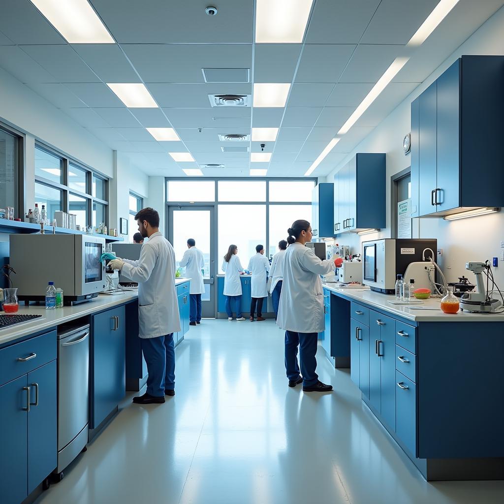 Medical Professionals Collaborating in a Research Lab