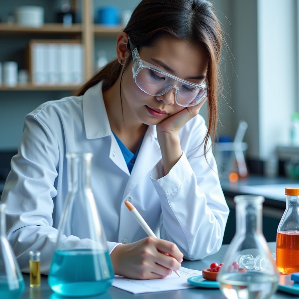 Scientist Analyzing Data in a Research Lab