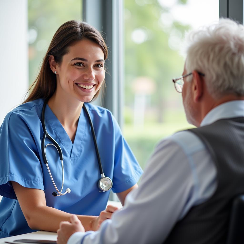 Research Nurse Working with Patient