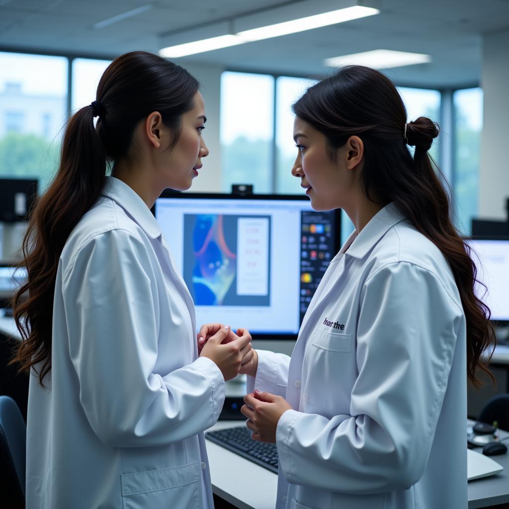 Research Nurses Collaborating in Lab