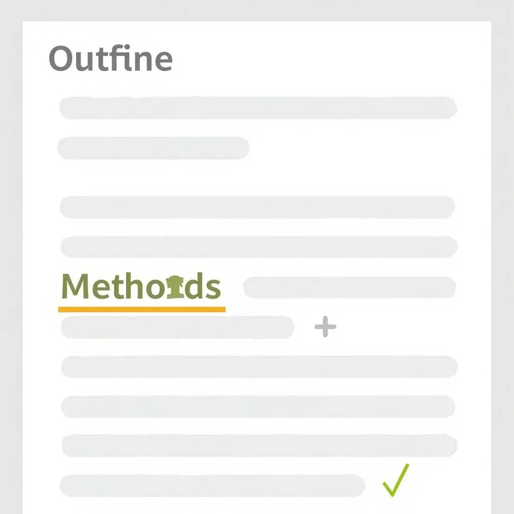 Research Paper Outline with Methods Section Highlighted