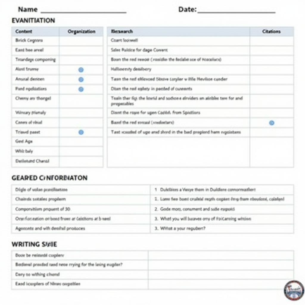 Research paper rubric elements