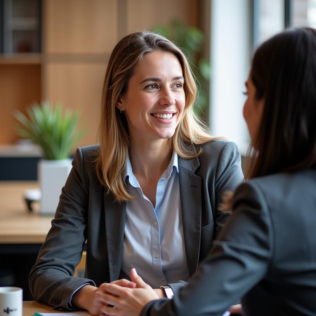 research participant being interviewed