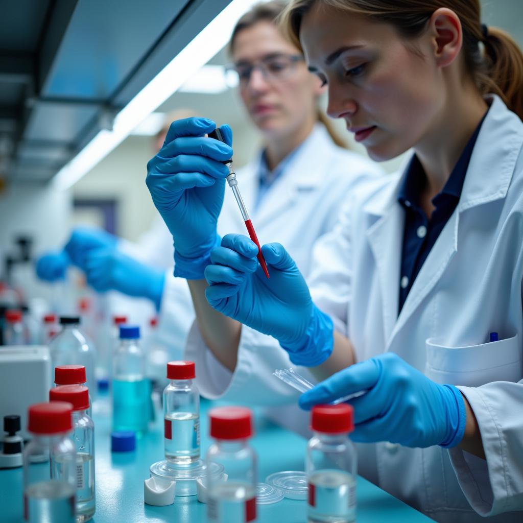 Scientists Studying Research Peptides in a Laboratory