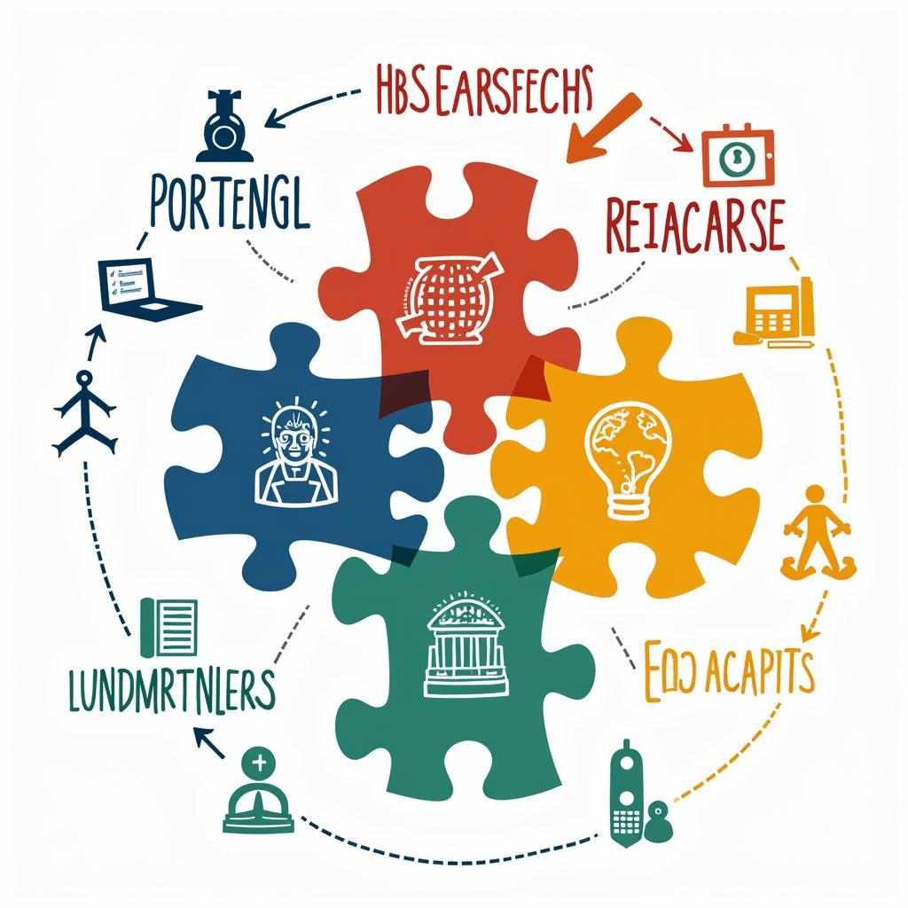 Diverse research approaches represented by colorful puzzle pieces