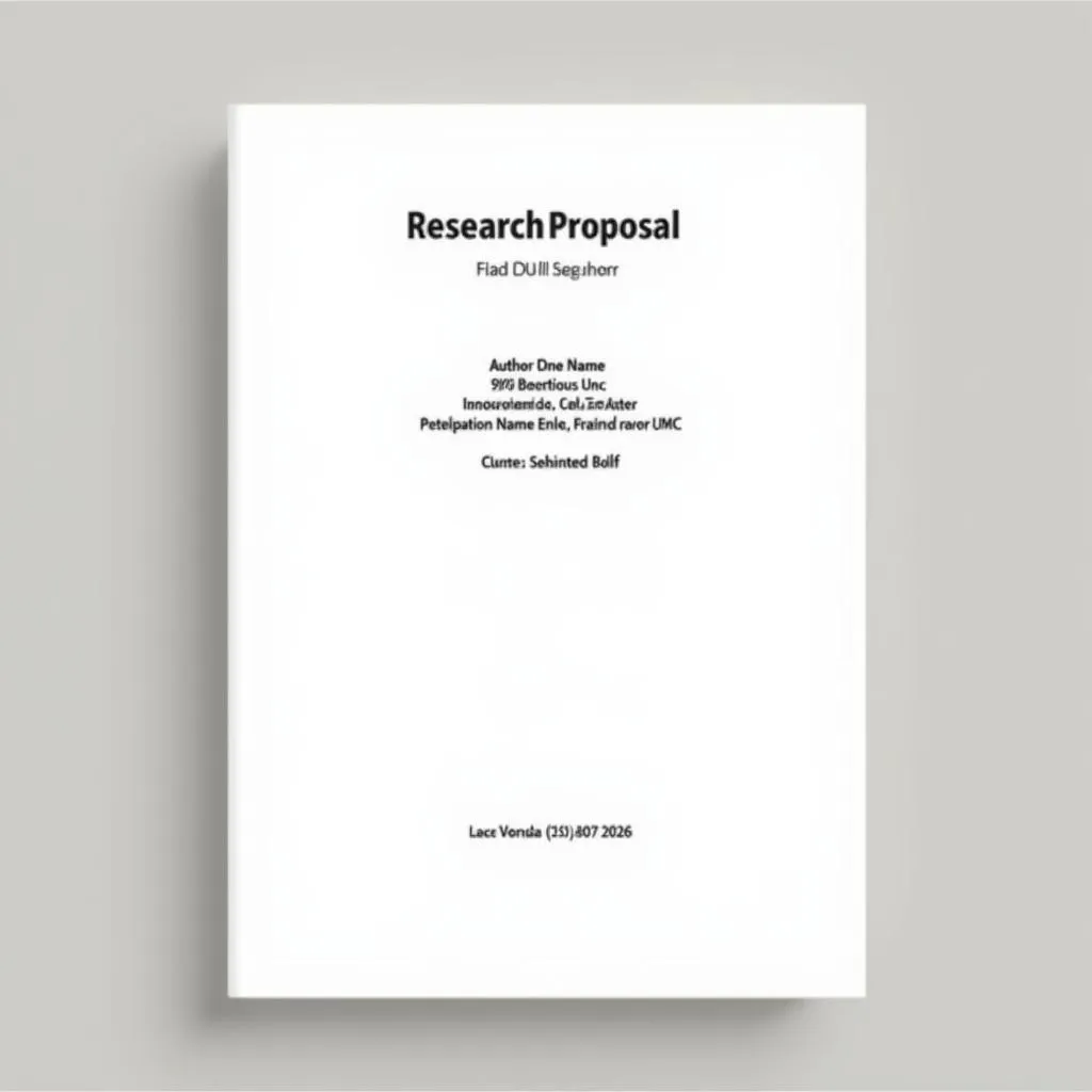 Example of a well-structured research proposal cover page